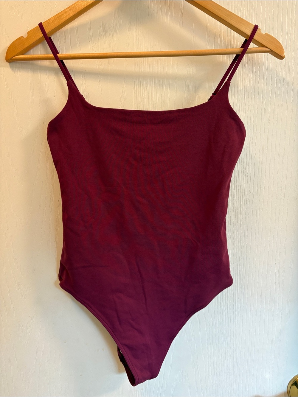 Aritzia Burgundy Spaghetti Strap Bodysuit